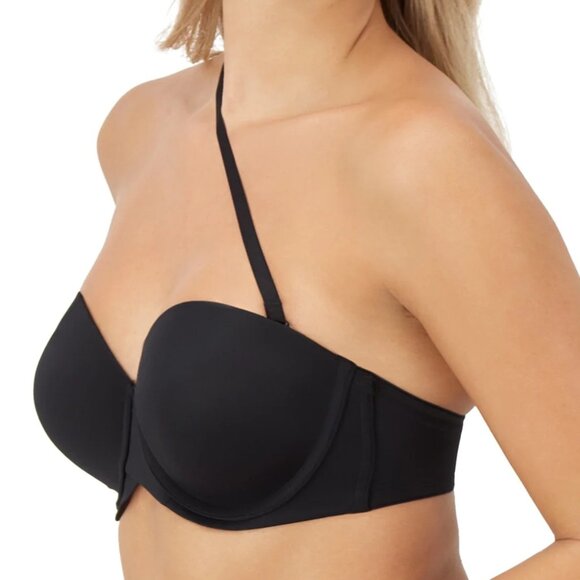 Maidenform Women's Stay Put Strapless Push Up Underwire Bra Black BNWT 38D - Picture 2 of 5